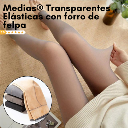 Medias® transparentes Elásticas con forro de felpa cálida Para piernas perfectas